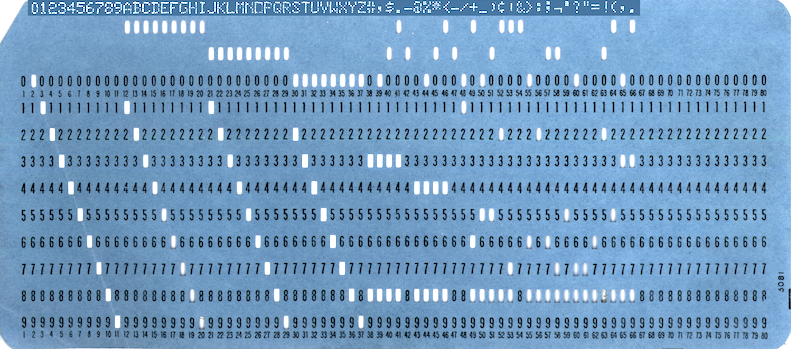 An IBM punch card